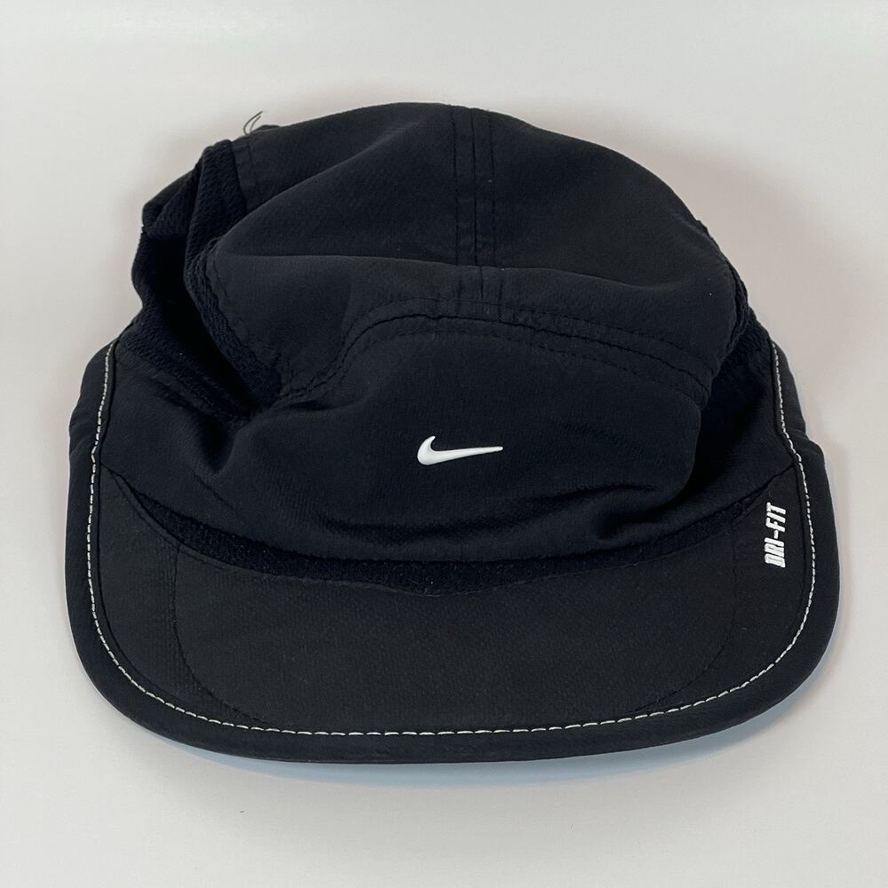 Nike Daybreak Dri-Fit Running Hat 5 Panel Mesh Adjustable Strap back Black